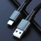 Technik Töltő-és Adatkábel Braided USB-A / USB-C 5V 3A 1m Fekete